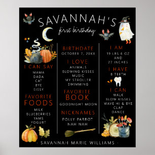 Lilla Boo   Halloween Första Födelsedagen En Milst Poster