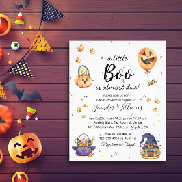 lilla boo, halloween-inbjudan till babydusch flygblad