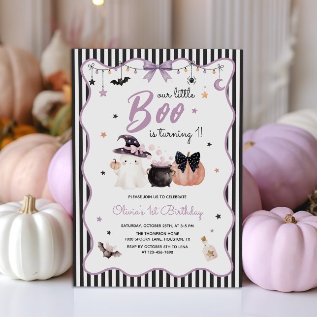 Lilla Boo Halloween-spöke 1-årsdag Inbjudningar (Skapare uppladdad)