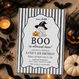 Lilla Boo Halloween-spöke 2-års födelsedag Inbjudningar
