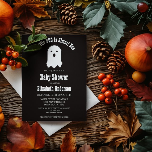 Lilla BOO på Halloween Ghost Baby Shower Inbjudningar (Skapare uppladdad)