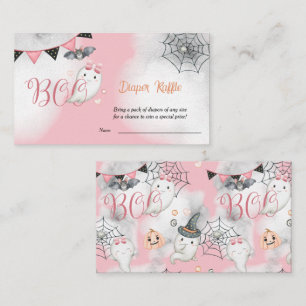 Lilla Boo Spöke Rosa Baby Shower Blöja Lotteri Tilläggskort