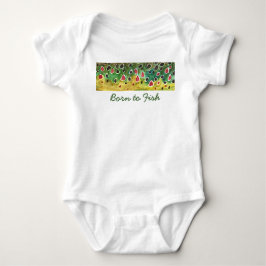 Lilla "Born to Fish" Brun öring Fly Fishman Tee Shirt