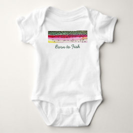Lilla "Born to Fish" Regnbåge Trout Fishman T-shirt