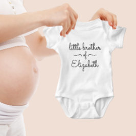 Lilla brodersister Cute Simple Black and White T Shirt