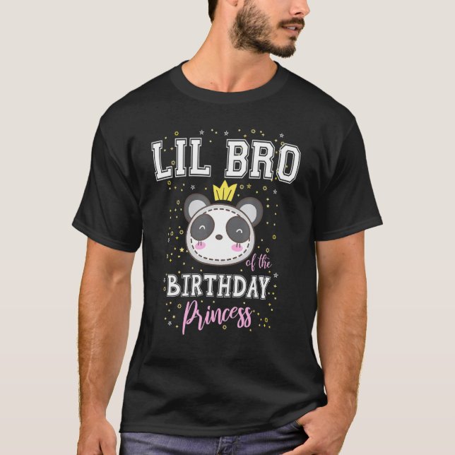 Lilla bror prinsessan Cute Panda T Shirt (Framsida)