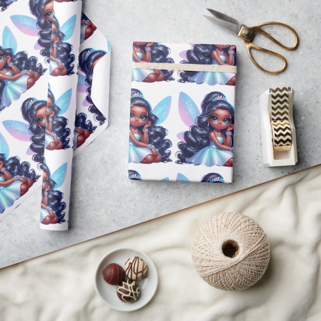 Lilla Brown Fairy Wrapping Papper Presentpapper (Hantverk)