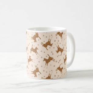 Lilla Brown Horses - på laxens rosa. Kaffemugg