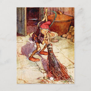 Lilla Brownie gör Housework Vykort