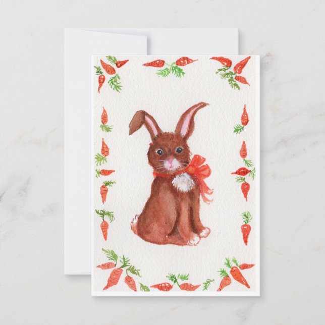 Lilla brun kanin med Carrots-inbjudan Inbjudningar (Framsida)