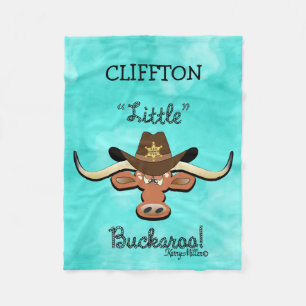 Lilla Buckaroo, Longhorn Steer Fleece Blanket