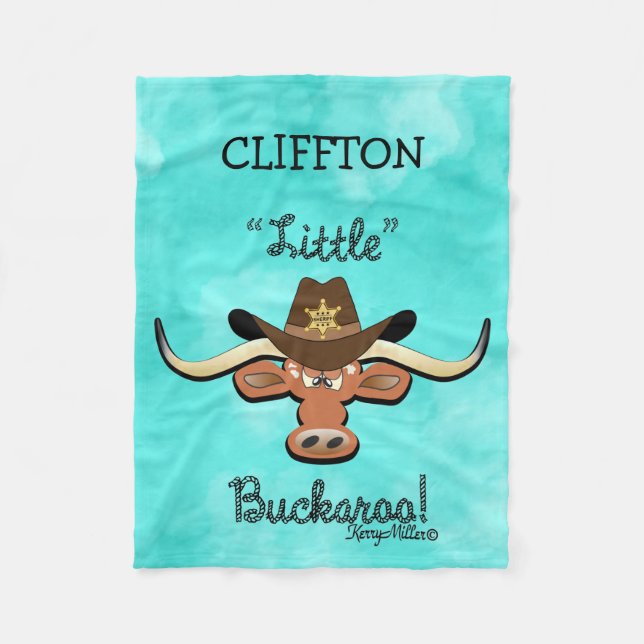 Lilla Buckaroo, Longhorn Steer Fleece Blanket (Framsidan)
