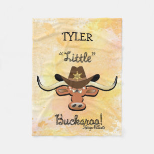 Lilla Buckaroo, Longhorn Steer Fleece Blanket