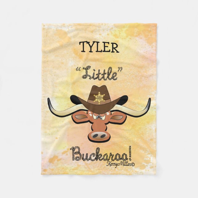 Lilla Buckaroo, Longhorn Steer Fleece Blanket (Framsidan)