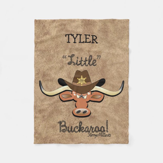 Lilla Buckaroo, Longhorn Steer Fleece Blanket (Framsidan)