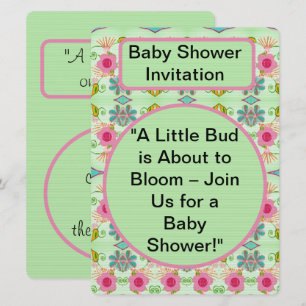 Lilla Bud blommar: Babydusch Inbjudningar