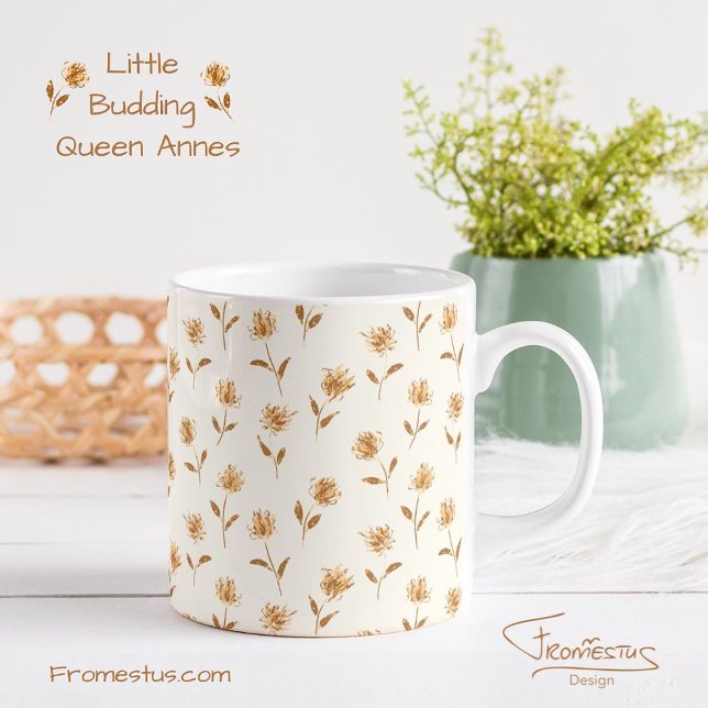 Lilla Budding Queen Annes - härstomme mönster. Kaffemugg (Skapare uppladdad)