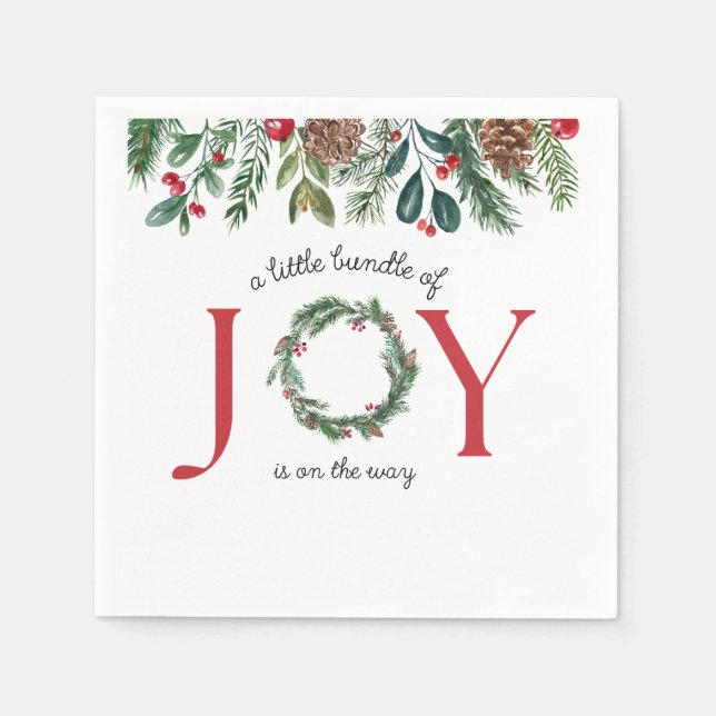 Lilla bunt av JOY Baby Shower Napkins Pappersservett (Framsidan)