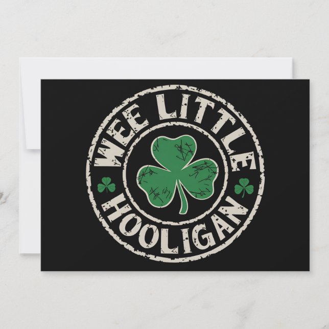Lilla busunge Klöver St Patrick's Day Inbjudningar (Framsida)