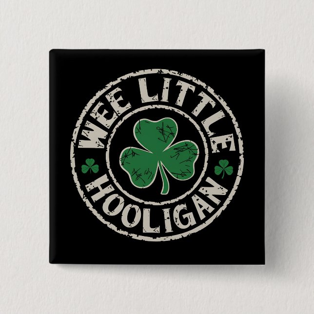 Lilla busunge Klöver St Patrick's Day Knapp (Framsida)