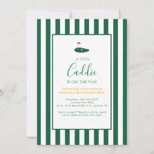Lilla Caddie golf baby shower för par Inbjudningar