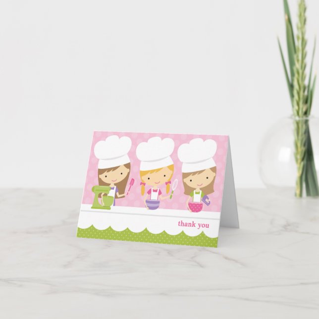 Lilla Chef Baking-Födelsedagsfesten - tackkort (Framsida)