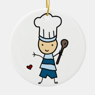 Lilla Chef Boy Julgransprydnad Keramik