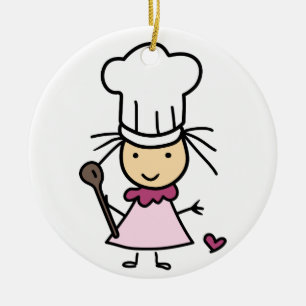 Lilla Chef Girl Julgransprydnad Keramik