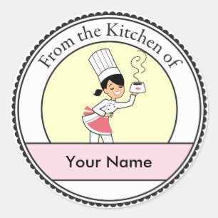 Lilla Chef Illustration på rund etikett