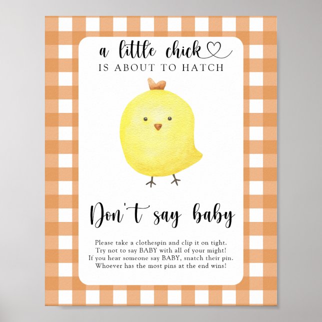 Lilla Chick Säg inte att baby Poster (Framsidan)