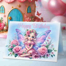 Lilla Child Fairy in Rosa Dress & Ro Birday