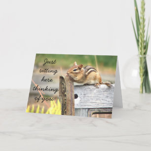 Lilla chipmunk tänker på dig kort