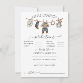 Lilla Cowboy Clothesline Baby Predictions Game Inbjudningar