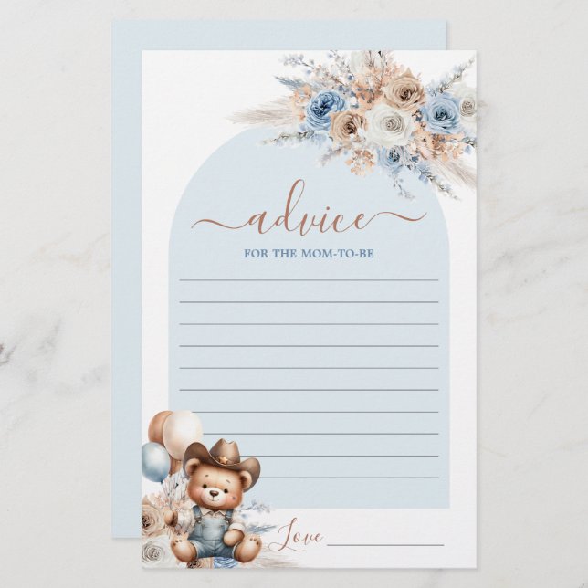 Lilla Cowboyråd till Mamma att bli kort (Fram/baksida)