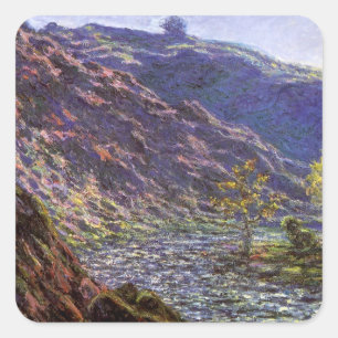 Lilla Creuse, solljus av Claude Monet Fyrkantigt Klistermärke