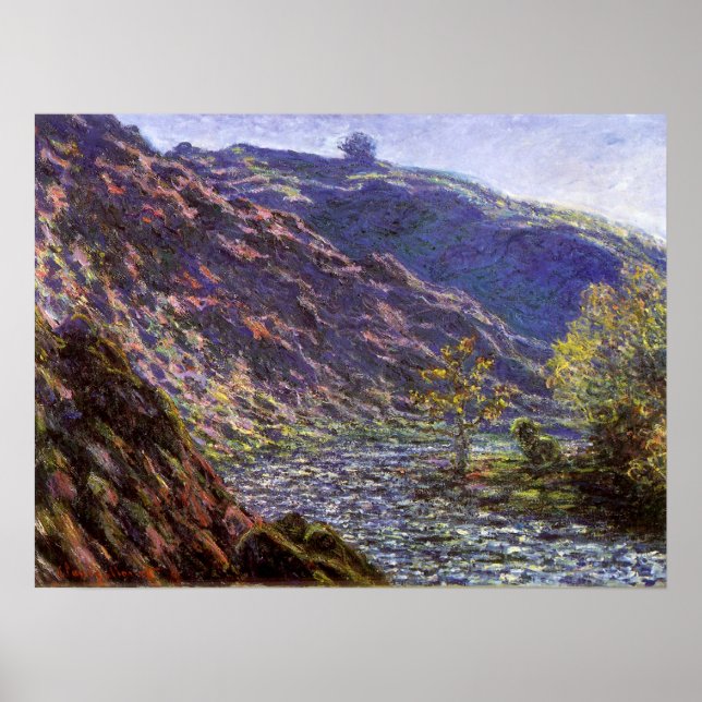 Lilla Creuse, solljus av Claude Monet Poster (Framsidan)