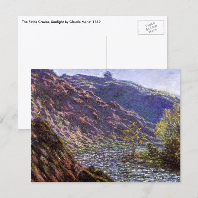 Lilla Creuse, solljus av Claude Monet Vykort (Fram/baksida)