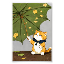 Lilla Cute Cat Njut hösten
