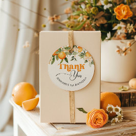 Lilla cutie citrus-orangar födelsedagstack gåvor etiketter