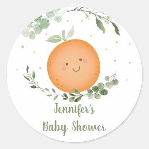 Lilla Cutie Greenery Baby Shower Runt Klistermärke