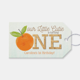 Lilla Cutie Orange Citrus 1-års present Presentetikett