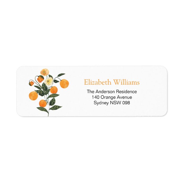 Lilla Cutie-orangens returadressetikett Returadress Etikett (Framsidan)