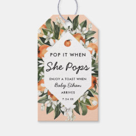 Lilla Cutie pop när hon pinga Champagne Flaska Presentetikett