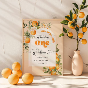 Lilla cutien 1st citrus födelsedagsfest Välkommen Poster