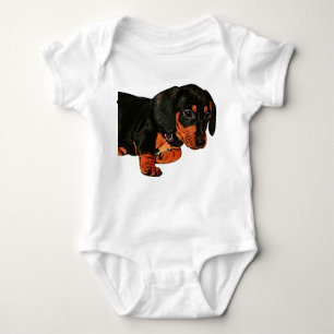 Lilla Dachshund Design Baby Bodydress Tee Shirt