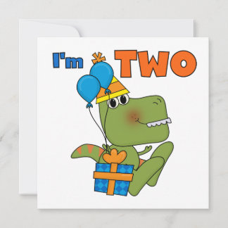 Lilla Dino 2:a födelsedagskjortor och gåvor Kort