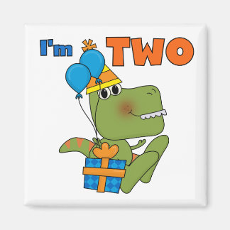 Lilla Dino 2:a födelsedagskjortor och gåvor Magnet