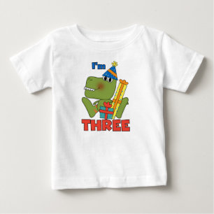 Lilla Dino 3:e födelsedagskjortor och gåvor T-shirt