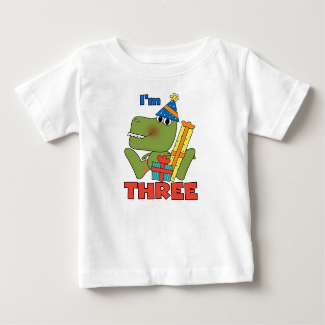 Lilla Dino 3:e födelsedagskjortor och gåvor T-shirt (Framsida)