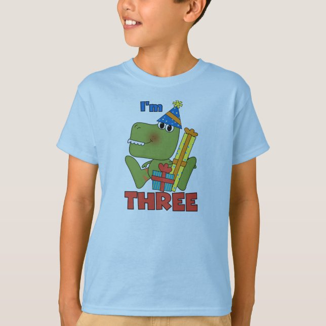 Lilla Dino 3:e födelsedagskjortor och gåvor T-shirt (Framsida)